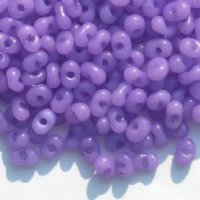 25 grams of 3x7mm Milky Violet Farfalle Seed Beads